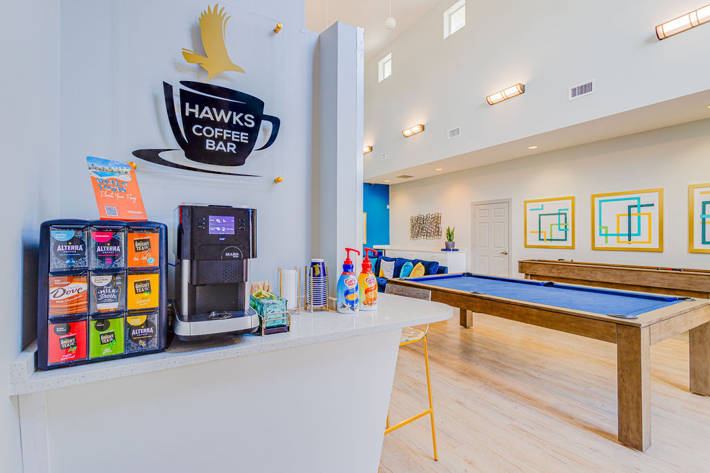 Game room with pool table