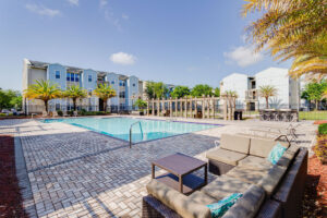 Pool lounge area