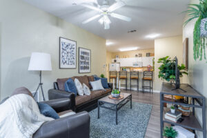Common living space with kitchen